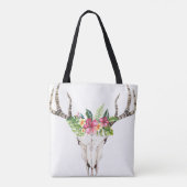Boho Schedel Boeket Schoudertas Tote Bag (Achterkant)