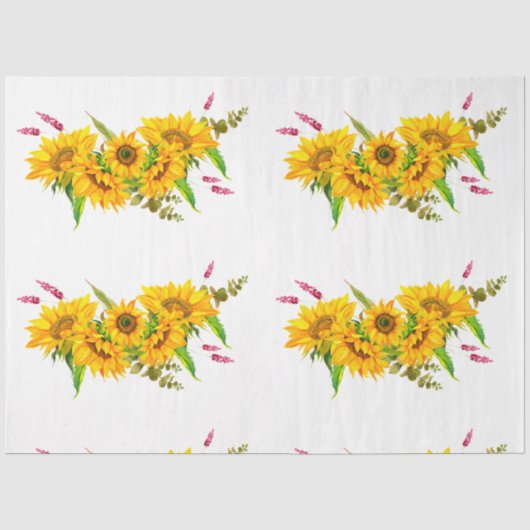 Boho Schedel en Bloemen Serie Design 5 Tissuepapier (Voorkant)