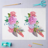 Boho Schedel en Bloemen Serie Design 6 Tissuepapier (Craft)
