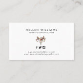 Boho schedel en bloemen visitekaartje (Achterkant)