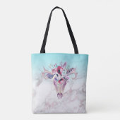 Boho schedel & Marmer Ombre Tote Bag (Achterkant)