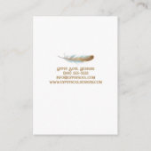 Boho Schedel met Veren Oorbellenkaart Visitekaartje (Achterkant)