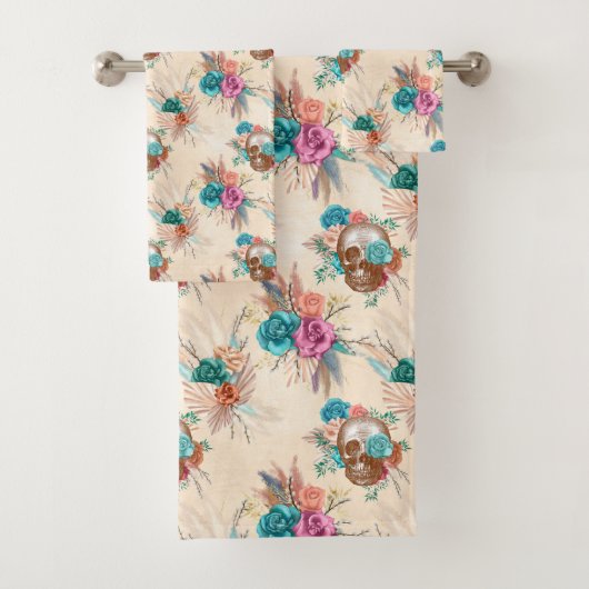 Boho Schedel Serie Design 3  Bad Handdoek (Insitu)