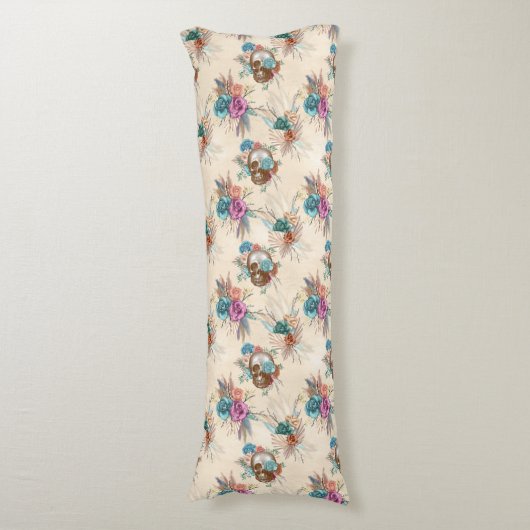 Boho Schedel Serie Design 3   Lichaamskussen (Voorkant Verticaal)