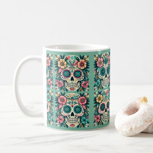 Boho Schedelsuikers Koffiemok (Met donut)