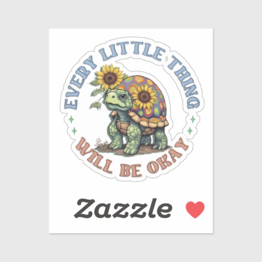 Boho Schildpad Elke kleine ding positiviteit  Hipp Sticker (Vel)