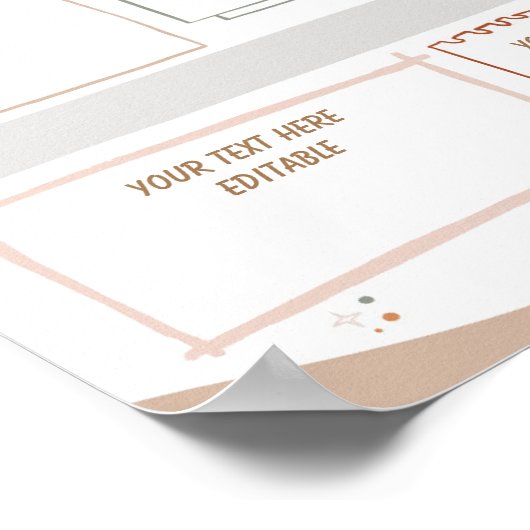 Boho school nieuwsbrief bewerkbare sjabloon poster (Hoek)