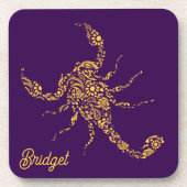 Boho Schorpioen Decoratief Gepersonaliseerd Bier Onderzetter (Voorkant)