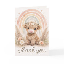 Boho Schotse Hooglanders Regenboog Baby Shower Bla