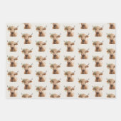 Boho Schotse Koe Inpakpapier Vel (Voorkant)