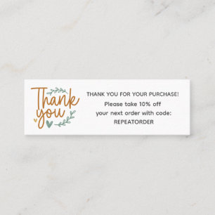 Boho schrift handgeschreven bedankt logo mini visitekaartje