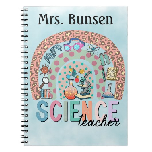 Boho Science thema Rainbow gepersonaliseerd Notitieboek (Voorkant)