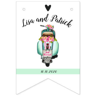 Boho scooter bruiloft vlaggen vlaggetjes