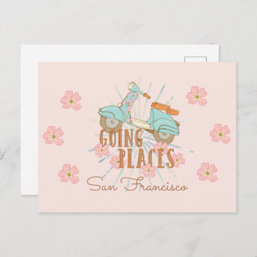 Boho Scooter Going Plaatsen Briefkaart (Voorkant / Achterkant)