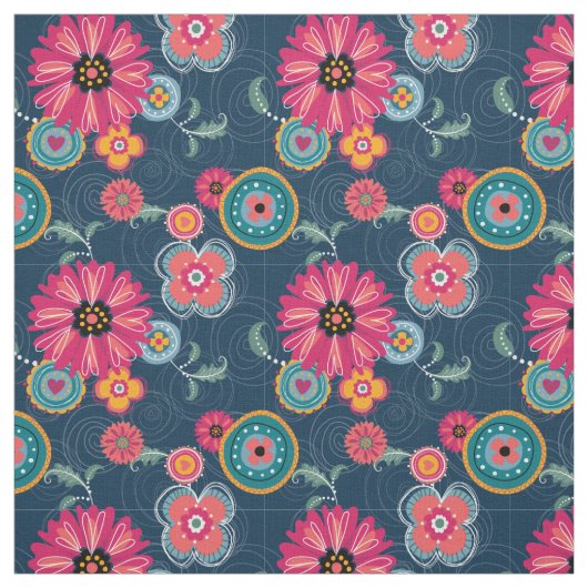 Boho Scribble Print Fabric Stof (Swatch)