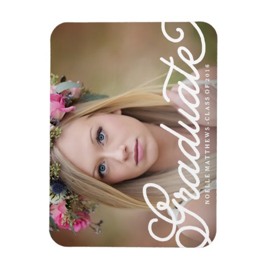 Boho Script Afstuderen Magnet Magneet (Verticaal)