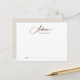 Boho Script Baby shower Advice Card Briefkaart