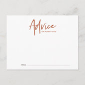 Boho Script Baby shower Advice Card Briefkaart (Voorkant)