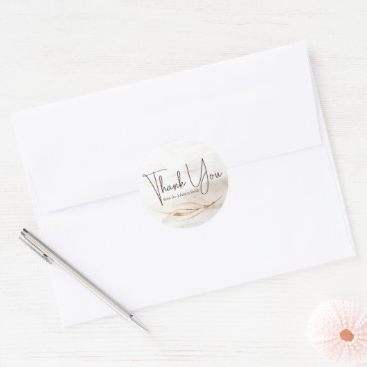 Boho Script Bedankt Ronde Sticker (Envelop)