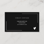 Boho script bestelling zwart wit bedankt visitekaartje (Achterkant)