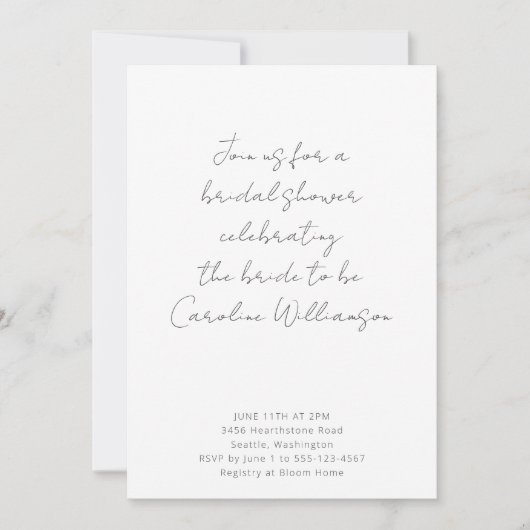 Boho Script Black White Modern Vrijgezellenfeest U Kaart (Voorkant)