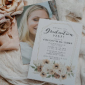Boho Script Bloemen Afstuderen Party Uitnodiging