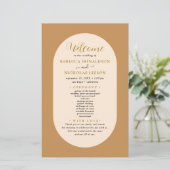 Boho Script Calligraphy Wedding Program (Staand voorkant)