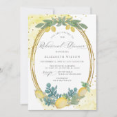 Boho Script Citroen Citrus Zomer Repetitie Diner Kaart (Voorkant)