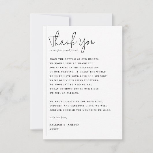 Boho Script & Classic Typografie Foto Bruiloft Bedankkaart (Achterkant)