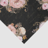 BOHO Script Ephemera Floral Waterverf Ontkoppeling Tissuepapier (Detail)