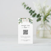 Boho Script Evergreen Wedding Share The Love Informatiekaartje (Staand voorkant)