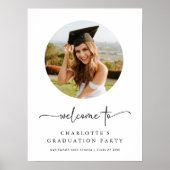 Boho Script Foto Afstudeer Welkomstbord Poster (Voorkant)