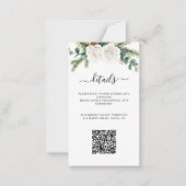 Boho Script Groene Huwelijksreceptie QR-code  Notitiekaartje (Voorkant)