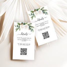 Boho Script Groene Huwelijksreceptie QR-code  Notitiekaartje