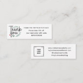 Boho script handgeschreven bedankt logo mini visitekaartje (Voorkant / Achterkant)