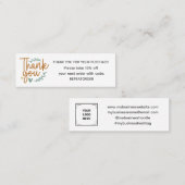 Boho script handwriting thank you logo mini visitekaartje (Voorkant / Achterkant)