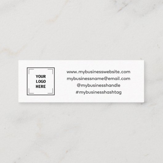 Boho script handwriting thank you logo mini visitekaartje (Achterkant)