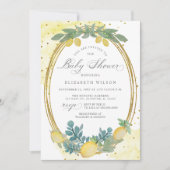 Boho Script Lemon Citrus Zomer Baby shower Kaart (Voorkant)