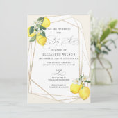Boho Script Lemon Citrus Zomer Baby shower Kaart (Staand voorkant)