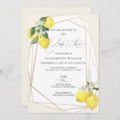 Boho Script Lemon Citrus Zomer Baby shower Kaart (Voorkant / Achterkant)