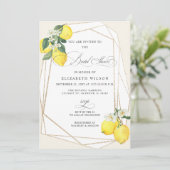 Boho Script Lemon Citrus Zomer Vrijgezellenfeest Kaart (Staand voorkant)