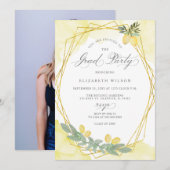 Boho Script Lemon Zomer Foto Afstuderen Kaart (Voorkant / Achterkant)