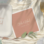 Boho Script Namen Datum Terracotta bruiloft Servet