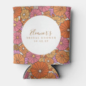 Boho Script Ochre Roze Bloem Bruidsfeest Maatwerk Blikjeskoeler (Voorkant)