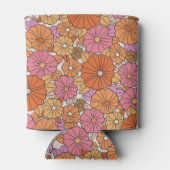 Boho Script Ochre Roze Bloemige Bruiloftsbruiloft  Blikjeskoeler (Achterkant)