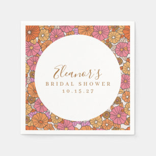 Boho Script Oker Roze Bloemen Vrijgezellenfeest Cu Servet