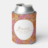 Boho Script Oker Roze Bloemige Bruiloftsshowers Aa Blikjeskoeler (Blikje Voorkant)