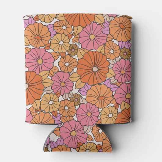 Boho Script Oker Roze Bloemige Bruiloftsshowers Aa Blikjeskoeler (Achterkant)