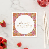 Boho Script Oker Roze Bloemstuk Bruidsdouche Custo Servet (Insitu)