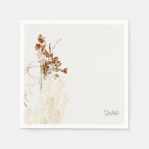 Boho Script Pampas Vrijgezellenfeest Cocktail Servet